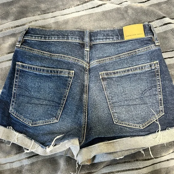 American Eagle Outfitters Dark Blue Jean Shorts - Picture 2 of 2
